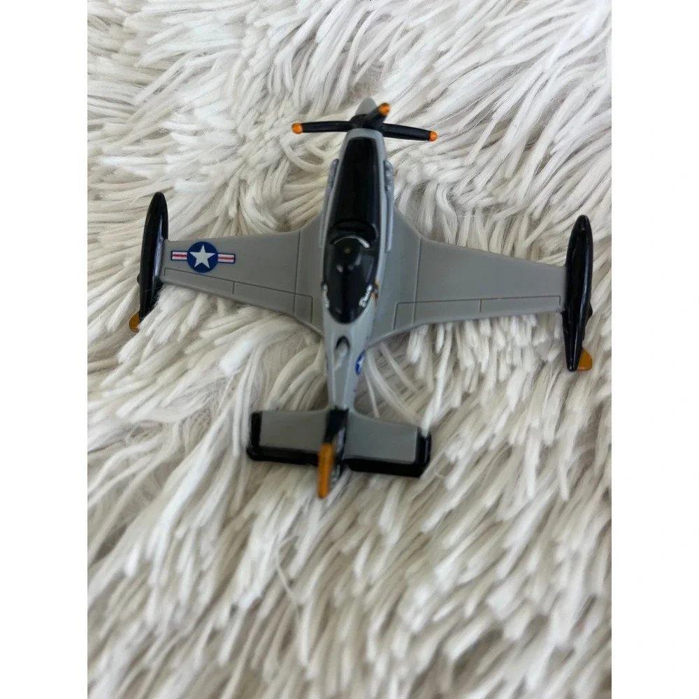 Disney Planes Bravo Diecast Metal Toy Airplane Grey Black X9471 Mattel Movie